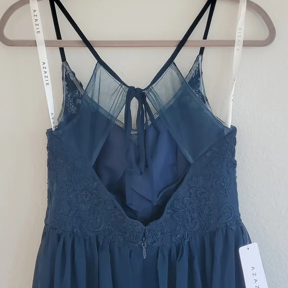 NWT Azazie Emma bridesmaids dress dark navy size A6 - Picture 6 of 8